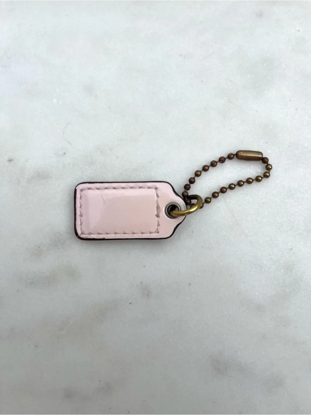 COACH Mini Patent Leather Hang Tag, Light Baby Pink